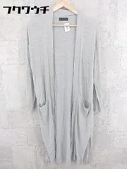 ◇ green label relaxing UNITED ARROWS コットン ニット 長袖 ロング カーディガン グレー レディース 【中古】 【1002798898257】
