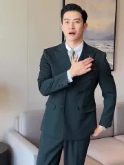 スーツ 秋冬 スリム 花婿 タキシード 結婚式 三点セットFS6287
