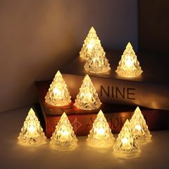 クリスマス用ライト 飾りライト LED イルミネーション 卓上 8個 電池付き 光る 置物 電飾 室内 インテリア プレゼント 撮影 おしゃれ かわいい ミニ クリスタル (暖かい色)