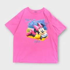 Disney ミニーちゃん キャラクターTシャツ Lサイズ ピンク Minnie Mouse ディズニー 半袖Tシャツ