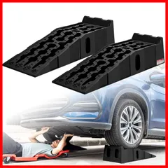 【在庫処分】ハイリフト タイヤスロープ 7t高耐荷重 カースロープ 車 スロープ メンテナンス 整備用 ジャッキ補助 MOTOSTAR オイル交換 油圧ジャッキ代替 SUV/ジープ/バン/トラック対応可能 90.5*30.5*21.5cm 2個セット