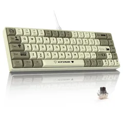 【数量限定】ホットスワップ対応 メカニカルキーボード 小型68キー 軽量 RGB照明 茶軸 ボール型キーキャップ 有線ゲーミングキーボード EVAサンドイッチ AK680 WIN/MAC/IPAD/ANDROID対応 MAMBASNAKE×AJAZZ ―グレーのサムネイル