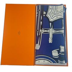 新品未使用 HERMES エルメス Chale 140 カレジェアン 140 バンダナ マリン カシミア