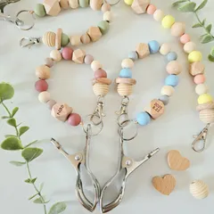 シューズクリッパー　名入れ無料　出産祝い　ハンドメイド　シューズクリップ　マルチクリップ　【丸ビーズ】