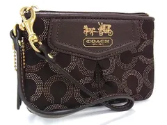 ■美品■ COACH コーチ オプアート ポーチ 小物入れ マルチケース レディース ブラウン系 DJ0971