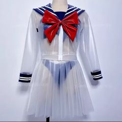 パルフェット バイカラーセーラートップス＋バイカラースクールスイム