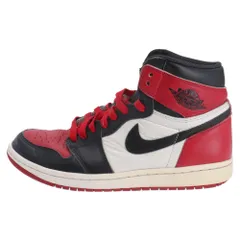 NIKE (ナイキ) AIR JORDAN 1 RETRO HIGH OG BRED TOE エアジョーダン1 ブレッドトゥ ハイカットスニーカーシューズ US8/26cm レッド/ブラック 555088-610
