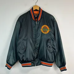 90s スタジャン アワードジャケット 中綿 オーバーサイズ ゆるダボ ブラック 黒 メンズ Lサイズ 古着 アメカジ ストリート