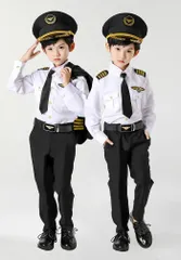 ハロウィン コスプレ 衣装 仮装 子供 男の子 パイロット 飛行士 制服 本格6点フルセット キッズ 子ども コスプレ コスチューム 女の子 飛行機 職業 帽子 ベルト ネクタイ サングラス セット 忘年会 学園祭 xiaokb385