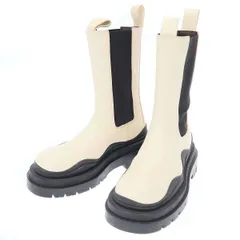 BOTTEGA VENETA ボッテガヴェネタ タイヤ ロングチェルシーブーツ  ホワイト ブラック 37