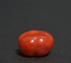 古代メノウ 瑪瑙 南紅(なんこう) 原石造形根付 緒締玉 アゲート