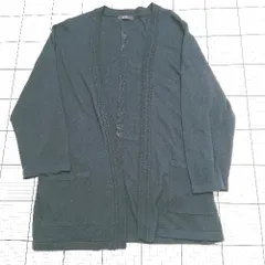 ◇ ⊂ コムサイズム シンプル系 長袖 リンネ混メンズボタンレスカーディガン サイズ表記なし ブラック系 メンズ E  【1508060019516】