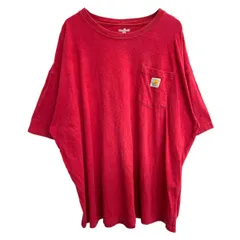 Carhartt 半袖 ロゴ Tシャツ 2XLサイズ カーハート 胸ポケット ビッグサイズ レッド 古着卸 アメリカ仕入 t2503-3123
