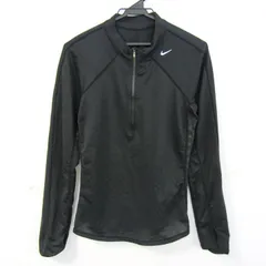 ナイキ 長袖Ｔシャツ トップス ハーフジップ ドライフィット スポーツウエア レディース Lサイズ ブラック NIKE 【中古】