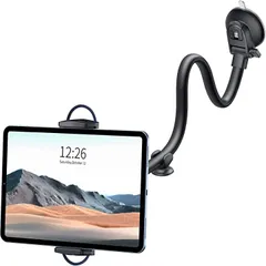 OQTIQ 車載タブレットスタンド 日本語説明書付 運転席 タブレットホルダー フロントガラス ipadとスマホ対応 強力真空吸盤 柔軟に曲げ 360度回転 4.7～12.9インチまでの全機種対応のサムネイル