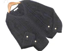 KUMIKYOKU 組曲 ラメ チェック カーディガン size2/黒 ◇■ レディース