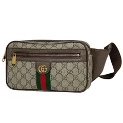 グッチ GUCCI GG柄 ウエストバッグ シェリーライン ウェブ  GGスプリーム ボディバッグ コーティングキャンバス ブラウン 574796 レディース 【中古】のサムネイル