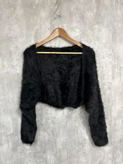 LIP SERVICE リップサービス ファー ボレロ カーディガン sizeF/黒 ◆■ レディースのサムネイル