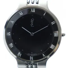 ✨新電池交換済✨　Yves Saint Laurent 黒文字盤　腕時計　YSL 稼働品 YSL イヴサンローラン 腕時計 黒文字盤 クォーツ 2針