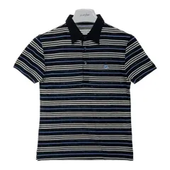 ★BURBERRY BLACK LABEL バーバリーブラックレーベル コットンボーダーポロシャツ ブラック BMV03-901-09 Size 1