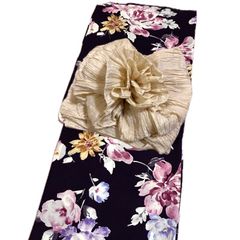 浴衣 2点セット 可愛い（黒地に赤の花柄）上質 上品 大人 浴衣 単品 レディース 女性 和装 デート お祭り 夏祭り 花火