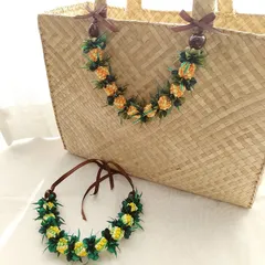 【れもん100】リボンレイ　パイナップルモチーフ　３本セット れもん100】リボンレイ パイナップルモチーフ 3本セット れもん