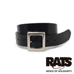 RATS ラッツ　レザーベルト　USA製！Lサイズ RATS/ラッツ/LEATHER BELT/レザーベルト/BLACK×BLACK - EMILIANO