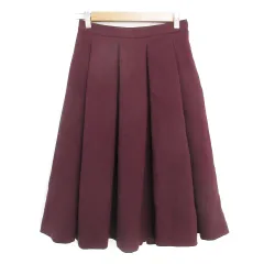 アーバンリサーチ ドアーズ URBAN RESEARCH DOORS プリーツスカート ミモレ丈 無地 F ボルドー 赤 /FF41