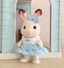 ハンドメイド☆レース編みドレスホワイトキラキラ☆シルバニア