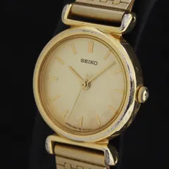稼働 良品 セイコー 4N21-0052 QZ ゴールド文字盤 レディース腕時計 KRH 2000000 NSK