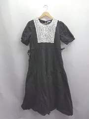 ◇ ⊂◎●未使用● titty&Co. フロントレース 半袖 ロング ワンピース サイズF ブラック レディース E  【1504240010823】のサムネイル