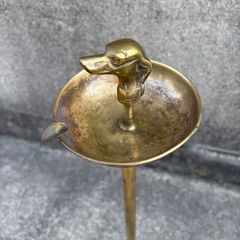 灰皿マッチボックス　ランタンスタンド付き　ウォルナット真鍮製レトロアンティーク 灰皿マッチボックス ランタンスタンド付き ウォルナット真鍮製レトロ