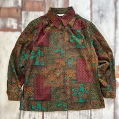 ヴィンテージ　柄シャツ　派手シャツ 長袖シャツ　日本製　レトロ　古着