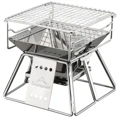 キャンピングムーン（CAMPING MOON）焚き火グリル 焚き火台 世界最小 ミニBBQコンロ 帆布ケース付き X-MINI