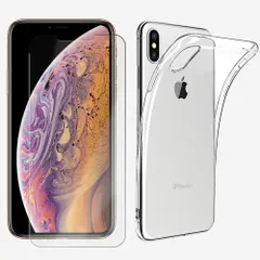 【人気商品】X/iPhone Xs ケース iPhone 【液晶保護フィルム・クリアケースセット】 衝撃吸収 2Dソフト保護フィルム 4層構造 + TPU素材 ソフトケース（フィルム:クリアケース:クリア）