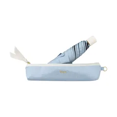 Wpc. 日傘 オールウェザーパラソル サックス 《遮光率100%・UVカット率100％・UPF50＋・晴雨兼用》 親骨50cm レディース スリム コンパクト シンプル 無地 パステル 女性 メンズ 通勤 通学 RAH-2305-FP 1