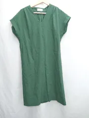 ◇ ⊂ OPAQUE.CLIP オペーク ドット クリップ シンプル 半袖 ロング ワンピース サイズ38/M グリーン系 レディース E  【1505220015685】