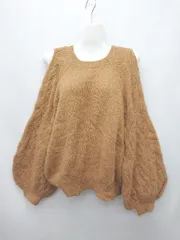 ◇ JILLSTUART アンゴラ混 オープンショルダー 長袖 ニット カーディガン サイズＭ キャメル系 レディース P  【1404040015243】のサムネイル