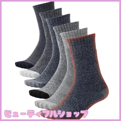 【特価】[PIENILO] 靴下 メンズ 冬 厚手 暖かい パイルソックス カジュアル 杢柄 春秋冬 25-27cm 6足セット