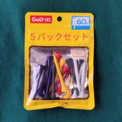 シェルパック ウッドティー 60㎜ ミックスカラー 5袋 セット  フィールドナンバー 30904 メンズ レディス プロ PGA グリーンフォーク 飛距離 アップ ドラコン ドライバー アイアン ゴルフ
