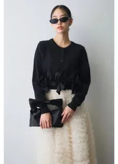 ともか様専用２点【新品】ヘムリボンデザインショートカーデ  黒 ビジューファーラインニットカーデ　グレー◾️Frene フラーネ SNIDEL スナイデル