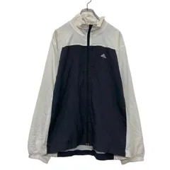 adidas ナイロン ジャケット ジャージ L ホワイト アディダス ジップアップ スポーツウェア 古着卸 アメリカ仕入 a608-6602