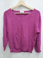 ◇ Θ any FAM エニィファム 薄手 長袖 ニット カットソー サイズF パープル系 レディース P  【1408200041738】