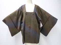 【一輝堂】リサイクル着物 道行コート ぼかし 正絹 身丈約78cm 身幅約63.5cm 25z07-3863