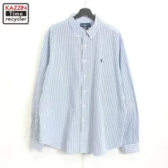 90s vintage RALPH LAUREN マルチストライプ柄 ボタンダウン 長袖シャツ メンズ XL~サイズ相当 ビッグサイズ オーバーサイズ
