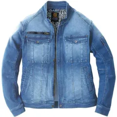 コーコス信岡 GLADIATOR デニム ストレッチ ジャケット ライトインディゴ M GR-3510 ワークウェア 作業着 アジャスター サステナブル 乾きやすい 胸ポケット