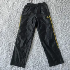 アディダス adidas ナイロンパンツ ウエストゴム ブラック 古着  シャカシャカ  ウインドブレーカー 3554