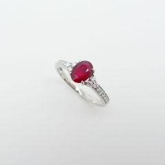 ルビー ダイヤモンド リング 1.17ct 0.20ct 17号 Pt950 鑑別書 付き Sランク