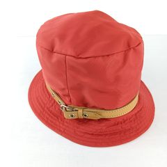 COACH コーチ　バケットハット　帽子　ナイロン　朱色　サイズM/L