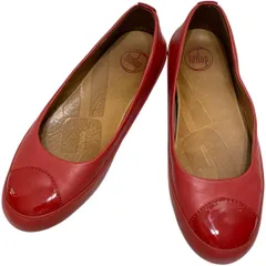 【美品】フィットフロップ (24) パンプス フラットシューズ スリッポン 切り返し 本革 レザー 希少カラー